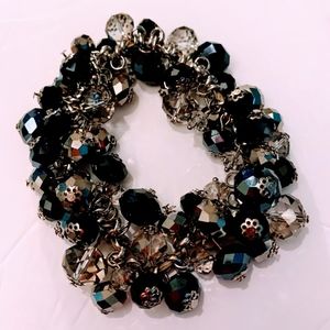 Lane Bryant Black, Silver, and Metal Bracelet